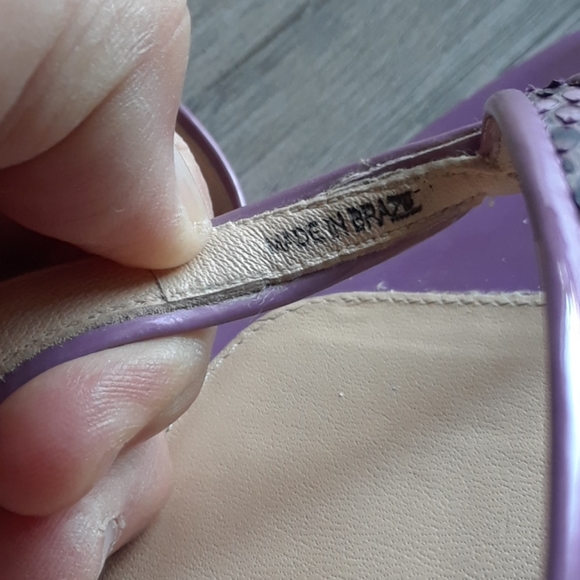 ALEXANDRE BIRMAN..PURPLE SNAKESKIN THONG SANDALS - Picture 5 of 8